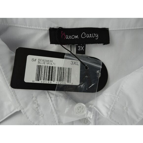 Buxom Curvy Stripe Asymmetrical Sleeve Shirt Dress with Cinched Waist Size 3XL - Picture 6 of 9